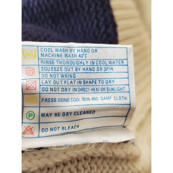 FLAWS Vintage Pringle Of Scotland Men's Large Cotton Sweater Old Money V Neck - Picture 7 of 12